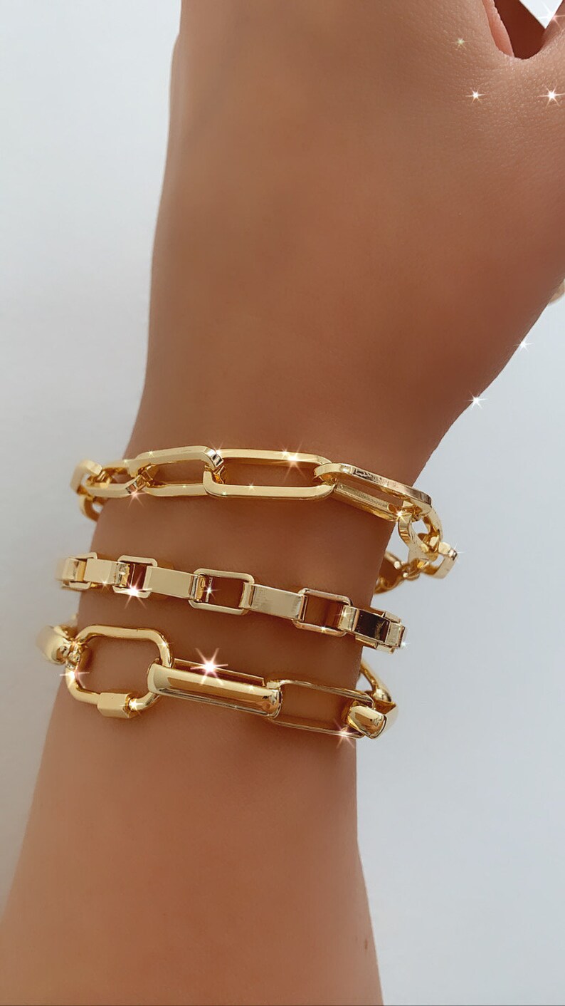 Stacking 18k gold-plated link Chain Bracelet Minimalist Bracelet Delicate Layering Dainty