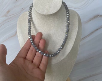 Beaded necklace | Glass crystals | Waterproof and non-tarnish jewelry