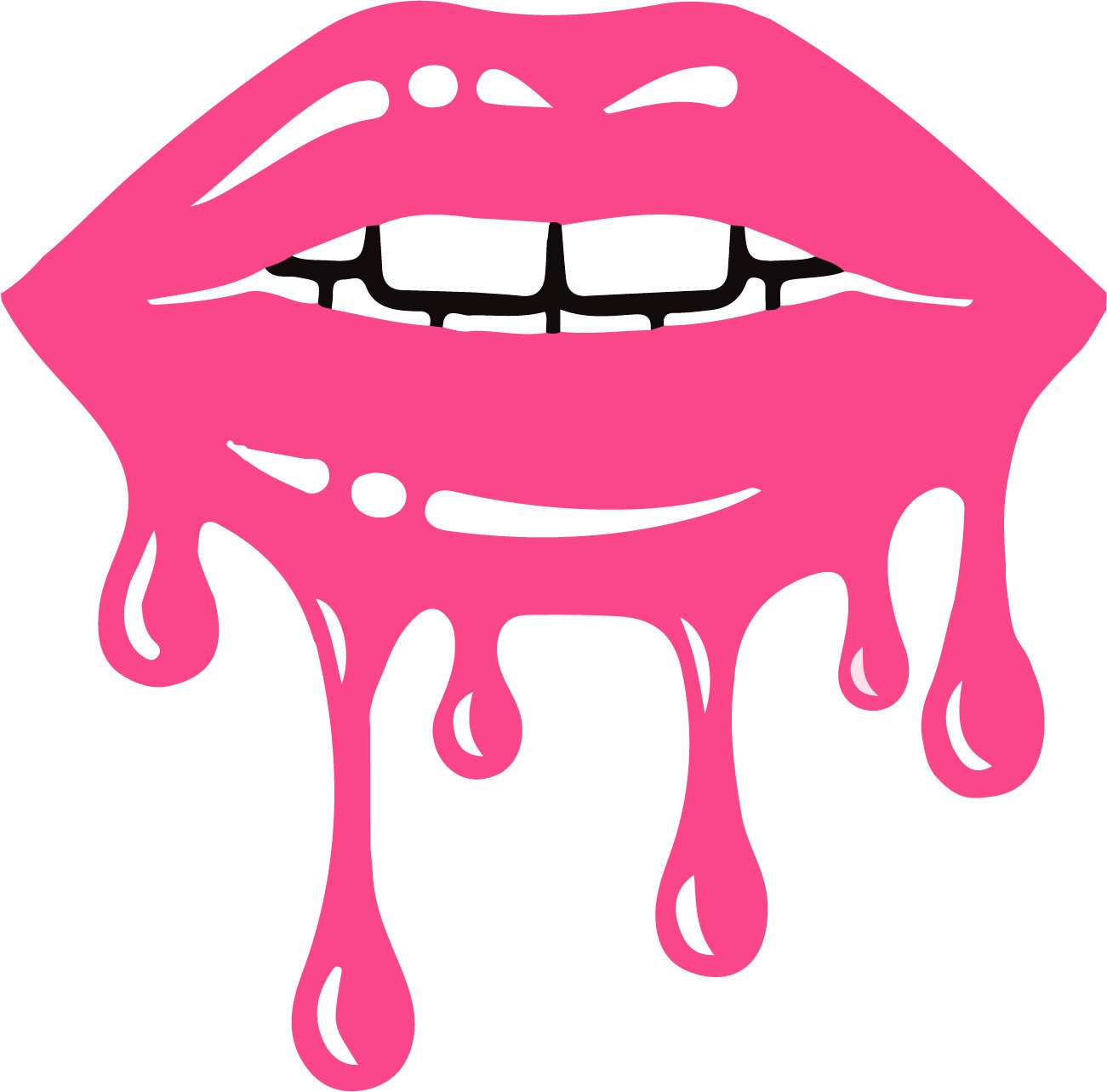 Lips Kiss Lipstick Svg Lips Dripping Cut File For Etsy