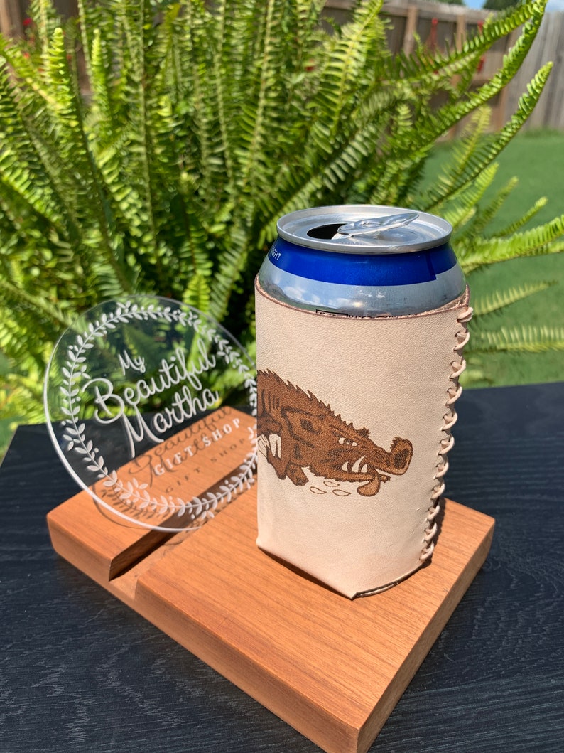 Leather Can Holder Beer Holder Can Sleeve Can Insulator Etsy