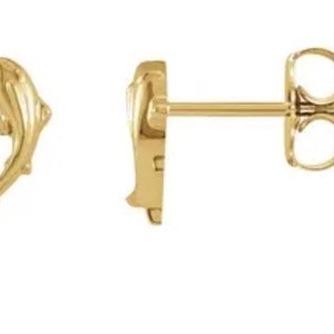 14K Yellow gold Tiny Koi Fish Earrings. Pisces horoscope. Beautiful fish studs