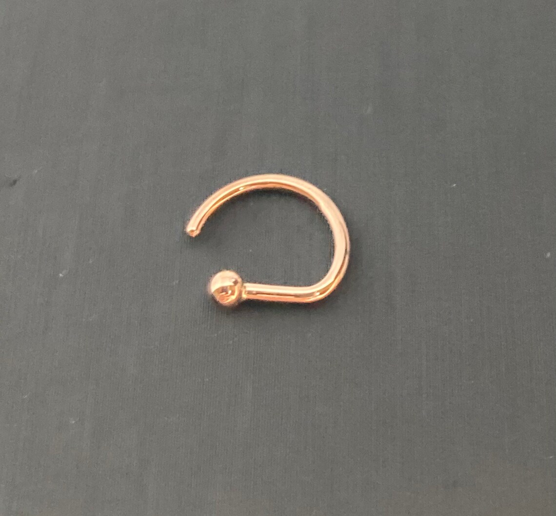 14 Karat Gold Nostril Hoop Nose Ring Nose Stude Body Etsy