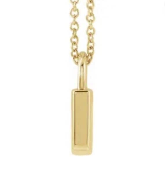 14K Yellow Gold 12.02x8 mm Engravable Initial Lock Pendant 16-18 14K Yellow Gold 12.02x8 mm Engravable Initial Lock Pendant 16-18