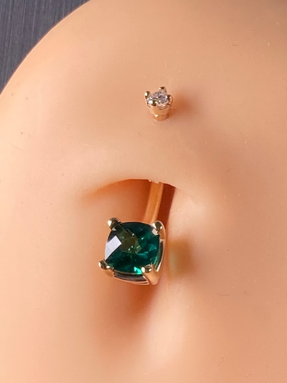 Emerald belly ring discount