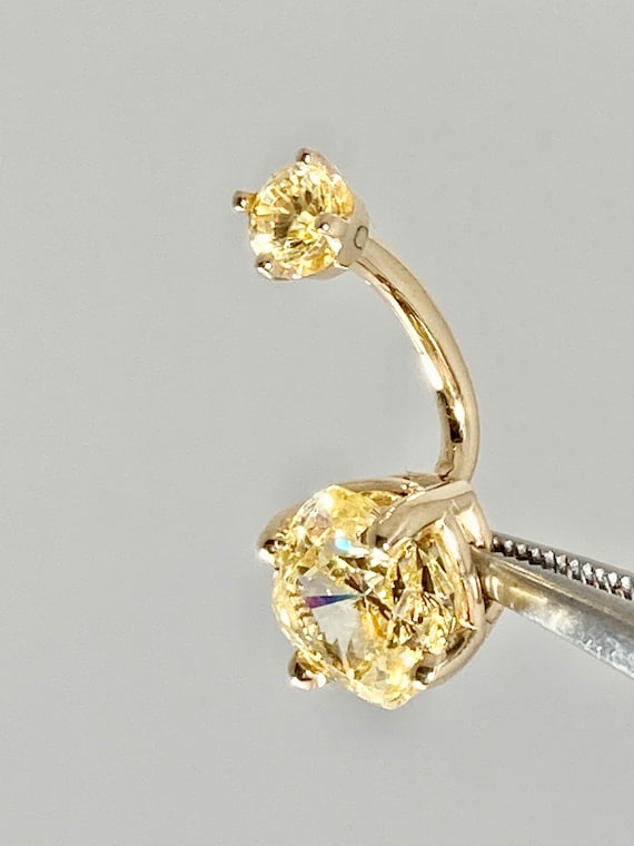 14 karat gold belly ring deals
