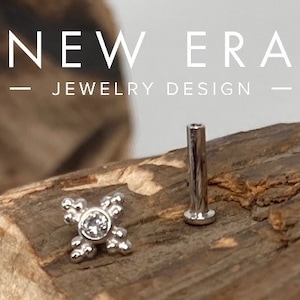 14 karat gold - Labret piercing - Dermal Piercing - Nose hoop - Nose ring - Nose stud - Nostril Hoop - Cartilage piercing  DOLCE COLLECTION