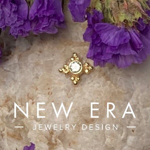 14 karat gold - Labret piercing - Dermal Piercing - Nose hoop - Nose ring - Nose stud - Nostril Hoop - Cartilage piercing  DOLCE COLLECTION
