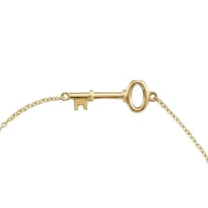 14K Solid gold  Petite Key 6 1/2-7 1/2” Bracelet white, yellow and rose gold option. Key dainty minimalist bracelet