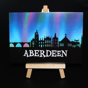 Carte postale A6 Aurores boréales au-dessus d'Aberdeen