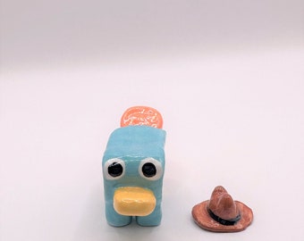 Handmade Ceramic Perry the Platypus from Phineas and Ferb