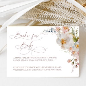 Bloementuinboeken voor babykaart Babyshowerboeken voor babyinzet Bloemenboeken voor baby Roze bloemenboekverzoek Insteekbloemen T2