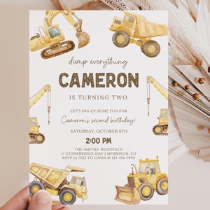 Construction Birthday Invitation Dump Everything Birthday Invitation Construction Birthday Invite Construction Bday Party Invite