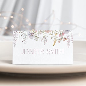 Boho Wildflower Place Card Template Wedding Place Cards Wildflower Wedding Place Card Wildflower Name Cards Wildflower Place Cards W1 W2 W3