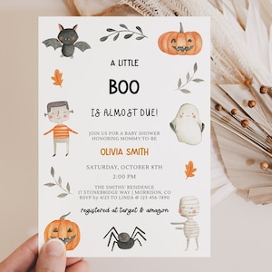 Halloween Baby Shower Invitation Little Boo Baby Shower Invitation Halloween Baby Shower Invite A Little Boo Is Almost Due Baby Shower H1