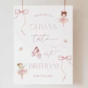 Tutu Cute Birthday Welcome Sign Ballerina Birthday Welcome Sign Tutu Birthday Welcome Sign Ballerina Party Welcome Sign Tutu Cute Bday L1