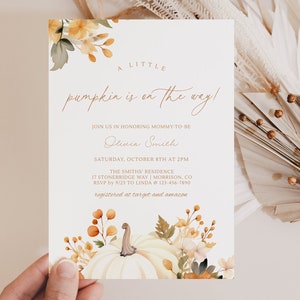 Little Pumpkin Baby Shower Invitation Pumpkin Baby Shower Invitation Pumpkin Baby Shower Invite Little Pumpkin Baby Shower Invite Fall F2
