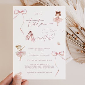 Tutu Baby Shower Invitation Ballerina Baby Shower Invitation Tutu Baby Shower Invite Ballet Baby Shower Invite Tutu Excited Invitation L1