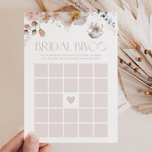 Floral Tea Party Bridal Bingo Bridal Shower Game Bridal Tea Bingo Game Bridal Shower Tea Bingo Game Card Bridal Shower Bingo Printable T1