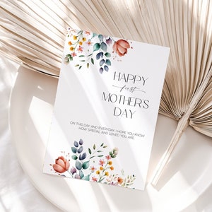Première carte de fête des mères personnalisée pour femme Première carte de fête des mères modifiable imprimable 1ère carte de fête des mères pour fille future maman