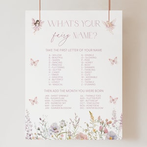What&#39;s Your Fairy Name Game Fairy 1st Birthday Game Fairy Birthday Game Fairy Name Game Fairy Party Game Fairy Birthday Decorations R2 R3