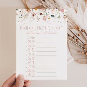 Chic Floral Bridal Pictionary Game Template Bridal Shower Pictionary Game Bridal Shower Game Bridal Pictionary Bridal Shower Game C1 K17