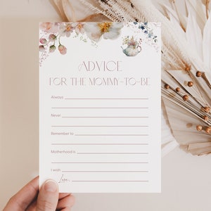 Floral Tea Party Advice for New Mommy Card Advice for New Mother Baby Shower Tea Party Advice for Mommy-To-Be Tea Party Baby Shower Tea T2