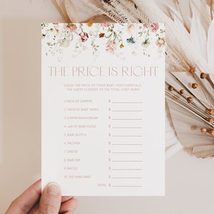 Chic Floral The Price Is Right Baby Shower Game Price Is Right Game Baby Shower Price Is Right Baby Shower Editable Price Is Right Baby A1