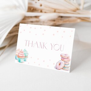 Sweet One Thank You Card Two Sweet Thank You Card Birthday Thank You Card Printable Thank You Card Sweet One Birthday Dessert Thank You S1