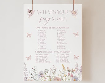 What's Your Fairy Name Game Fairy 1st Birthday Game Fairy Birthday Game Fairy Name Game Fairy Party Game Fairy Birthday Decorations R2 R3