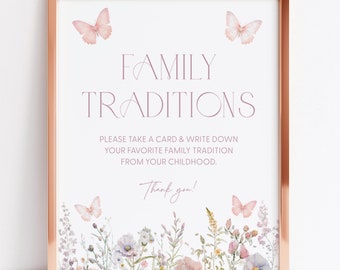 Butterfly Family Traditions Butterfly Baby Shower Game Butterfly Family Traditions Sign Butterfly Family Traditions Sign & Card Butterfly U3