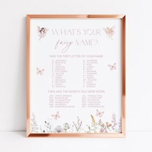 What is Your Fairy Name Game Fairy First Birthday Game Fairy Birthday Game Fairy Name Game Fairy Party Game Fairy Birthday Decor R2 R3
