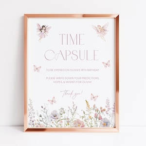 Eerste verjaardag Time Capsule-fee Time Capsule-fee Eerste verjaardag Time Capsule-bord en -kaarten Fairy 1e verjaardag Time Capsule-fee Verjaardag R3
