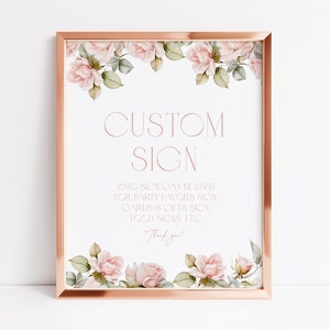 Dusty Pink Rose Custom Sign Template Fully Editable Custom Sign Dusty Pink Roses Custom Sign Pink Roses Custom Sign Dusty Pink Flowers G2 F3