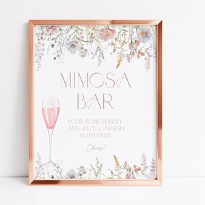 Wildflower Mimosa Bar Sign Wildflower Mimosa Sign Bridal Shower Mimosa Bar Wildflower Bridal Shower Mimosa Sign Wildflower Shower W1 W2