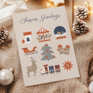 Seasons Greetings Card Blank Christmas Card Seasons Greetings Holiday Card Blank Holiday Card Seasons Greetings Printable Holiday Card