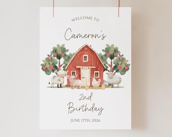 Animal Farm Birthday Welcome Sign Farm Bday Sign Farm Birthday Welcome Sign Barn Party Sign Farm Animal Party Decor Farm Birthday Sign Barn
