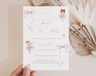 Ballerina Birthday Invitation Dance & Twirl Birthday Invitation Ballerina Birthday Invite Tutu Bday Invite Tutu Birthday Invite Ballerina L1