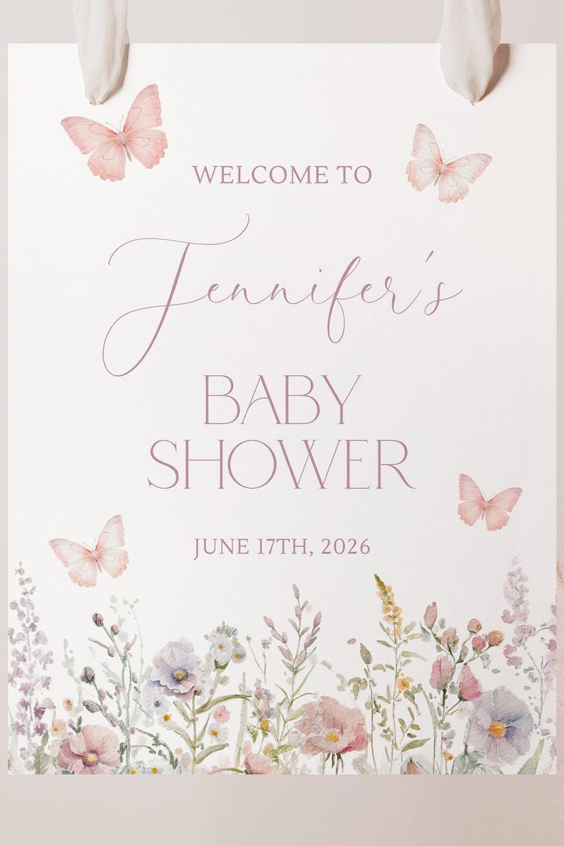 Butterfly Baby Shower Welcome Sign Butterfly Baby Shower Sign Butterfly Welcome Sign Baby Shower Butterfly Welcome Sign Butterfly Shower U3 Bild 2