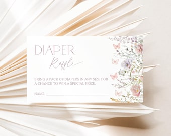 Butterfly Diaper Raffle Card Butterfly Baby Shower Game Butterfly Diaper Raffle Ticket Butterfly Diaper Raffle Butterfly Baby Raffle Card U3