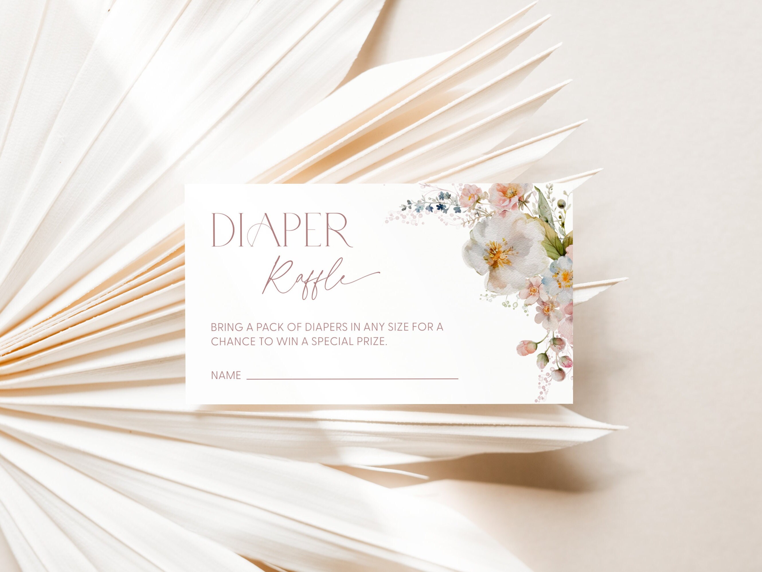 Floral Tea Party Diaper Raffle Baby Shower Tea Party Diaper Raffle Sign ...