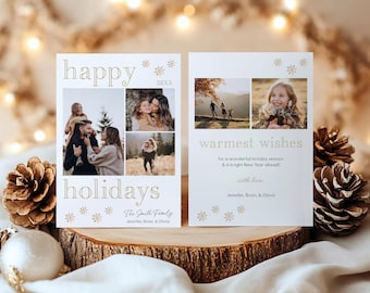 Minimalist Photo Holiday Card Template Christmas Photo Card Template Holiday Photo Card Digital Christmas Photo Card Minimalist Modern
