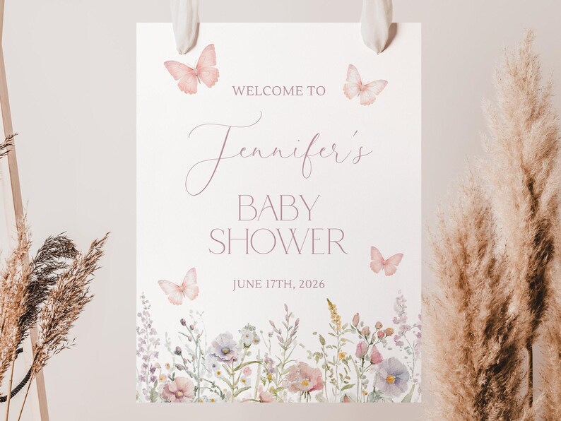 Butterfly Baby Shower Welcome Sign Butterfly Baby Shower Sign Butterfly Welcome Sign Baby Shower Butterfly Welcome Sign Butterfly Shower U3 Bild 4
