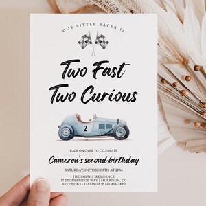 Two Fast Two Curious Birthday Invitation Two Fast Two Curious Invite 2 Fast 2 Curious Invite Two Fast Birthday Invite 2 Fast Race Car Invite