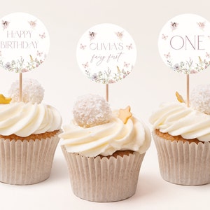 Fairy Cupcake Topper Fairy First Birthday Cupcake Topper Fairy Birthday Cupcake Topper Pink Fairy Cupcake Topper Fairy 1st Birthday R3