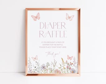 Butterfly Diaper Raffle Game Butterfly Baby Shower Game Butterfly Diaper Raffle Sign Butterfly Diaper Raffle Card Butterfly Baby Raffle U3