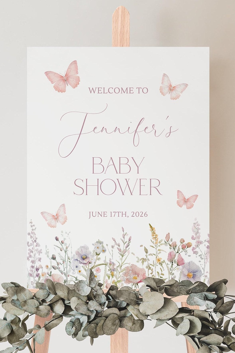 Butterfly Baby Shower Welcome Sign Butterfly Baby Shower Sign Butterfly Welcome Sign Baby Shower Butterfly Welcome Sign Butterfly Shower U3 Bild 5