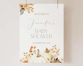 Fall Baby Shower Welcome Sign Fall Baby Shower Decor Pumpkin Baby Shower Welcome Sign Autumn Baby Shower Decor Fall Baby Shower Sign Fall F2