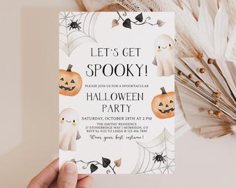 Let's Get Spooky Invitation Halloween Party Invitation Digital Halloween Invite Spooky Halloween Invitation Halloween Party Invite