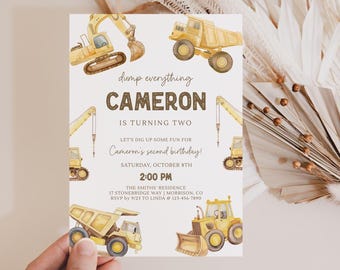 Construction Birthday Invitation Dump Everything Birthday Invitation Construction Birthday Invite Construction Bday Party Invite
