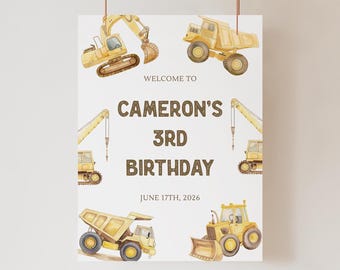 Construction Birthday Welcome Sign Construction Bday Sign Construction Welcome Sign Truck Bday Sign Construction Party Decor Dirty 3rdy T5